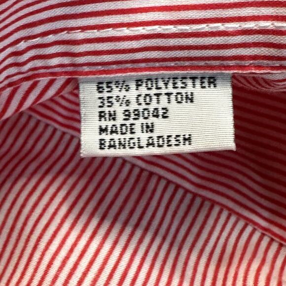 VTG 90's LAS OLAS Red White Pinstripe Snowman Holiday Christmas Button Up Size L - Picture 6 of 7